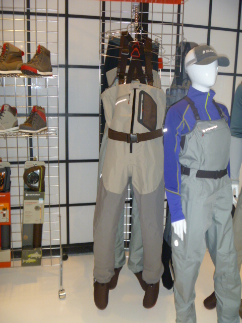 Some of the new Redington Waders. The pair on the right is a new offering for women.