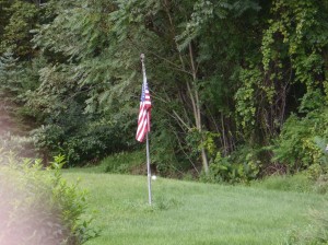 Flag in garden September 11, 2011