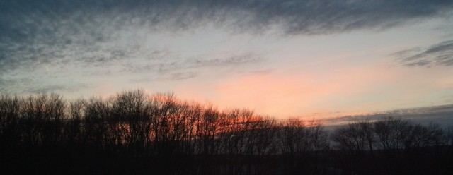 Late fall sunset in Newtown, CT