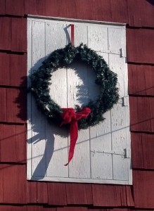 Christmas wreath in Newtown, CT