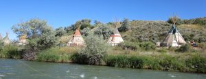 Lower Shoshone River, float trip, north fork anglers, FinFollower, teepees